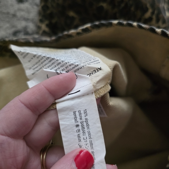 Zara Denim Leopard Print Spaghetti Strap Mini Dress Womens S Cotton Grunge Boho - Picture 6 of 6